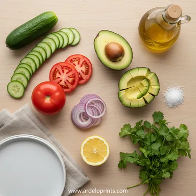 Cucumber Tomato Avocado Salad - cooking process