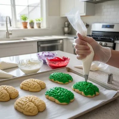 Zombie Brain Cookies: Spooky Halloween Treat - cooking process