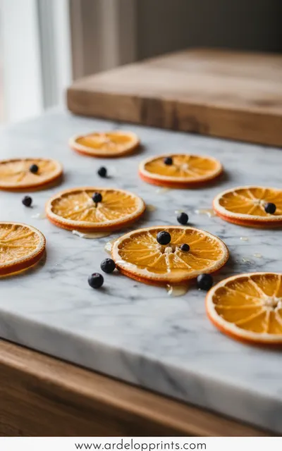 Dried Orange Slices with Honey & Juniper