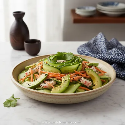 Easy California Roll Cucumber Salad