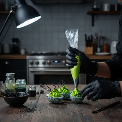 Eerie Halloween Deviled Eggs - cooking process