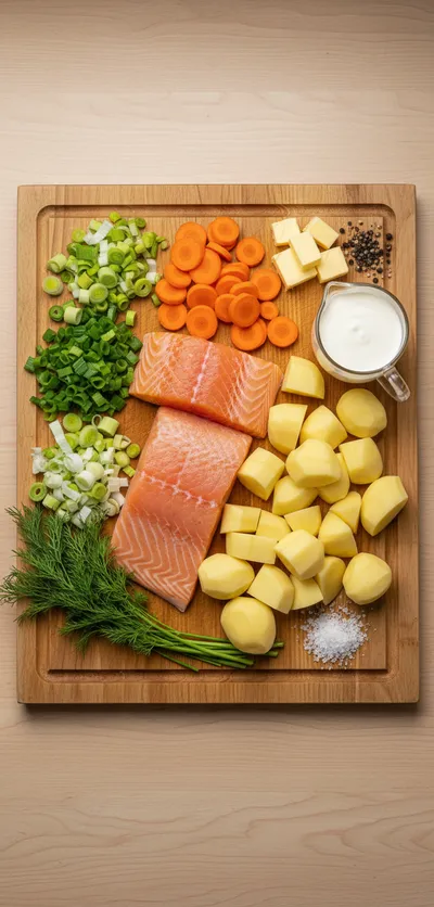 Finnish Salmon Soup - cooking process