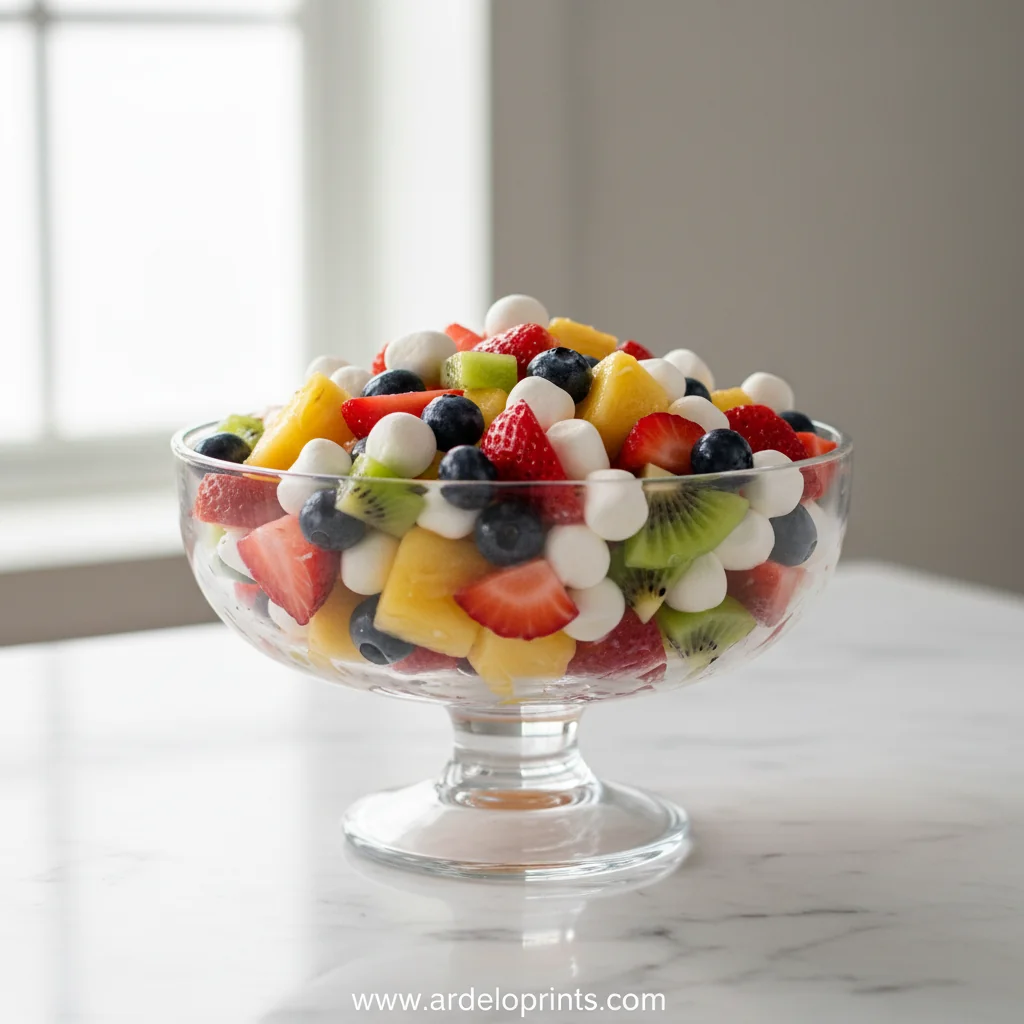 Fruit Salad with Sour Cream and Marshmallows - feature image