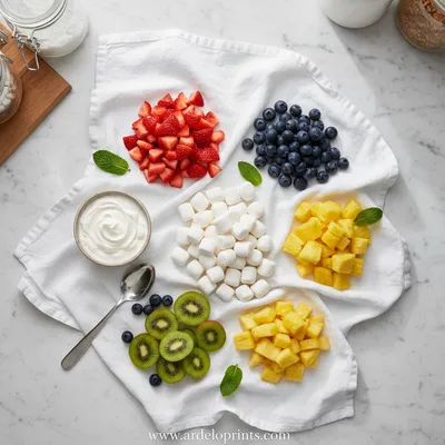 Fruit Salad with Sour Cream and Marshmallows - cooking process