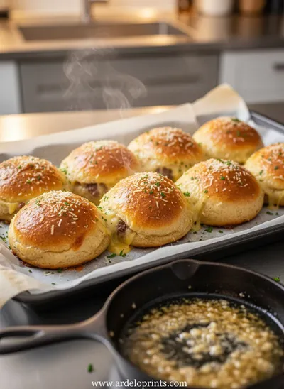 Garlic Parmesan Cheeseburger Bombs – Game Night Snack - ingredients preparation