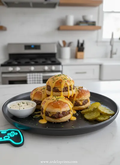 Garlic Parmesan Cheeseburger Bombs – Game Night Snack - ready to serve