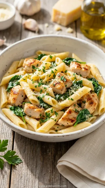 Garlic Parmesan Chicken Pasta: Easy & Healthy