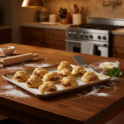 Garlic Parmesan Cheeseburger Bombs - cooking process