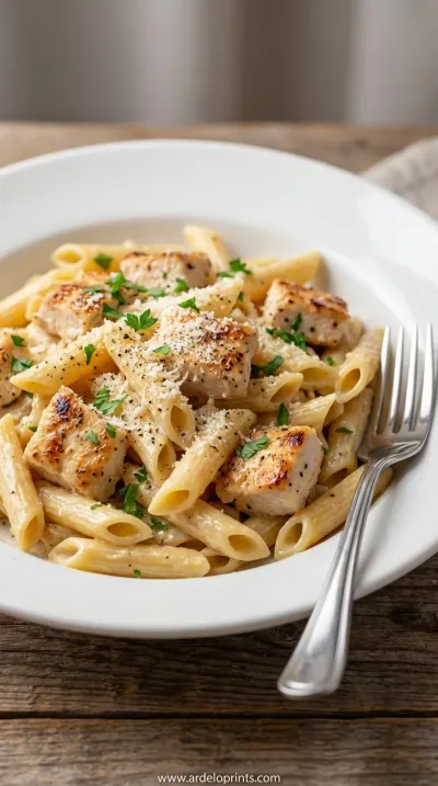 Garlic Parmesan Chicken Pasta: Easy & Healthy - ready to serve