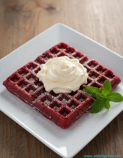 Gluten Free Red Velvet Waffles Recipe - ready to serve