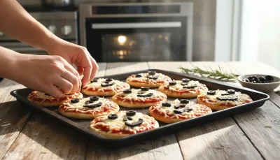 Halloween Mini Pizzas: Spooky Snack Board Ideas - cooking process