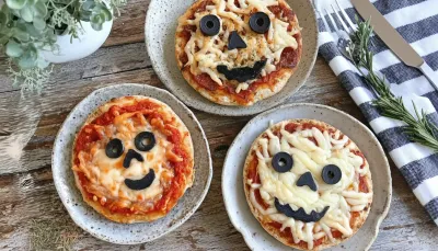 Halloween Mini Pizzas: Spooky Snack Board Ideas - ready to serve