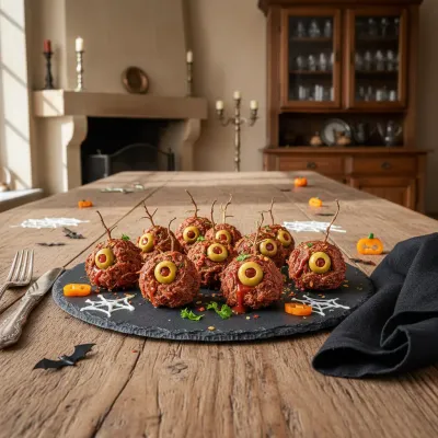 Jerked Beef Halloween Snack Eyeballs Recipe - ready to serve