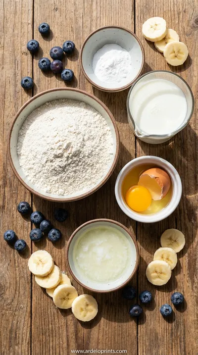 Healthy Fluffy Pancakes For Breakfast Recipe - ingredients preparation