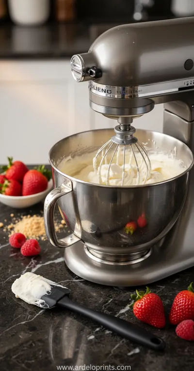 Easy No-Bake High Protein Cheesecake Fluff - ingredients preparation