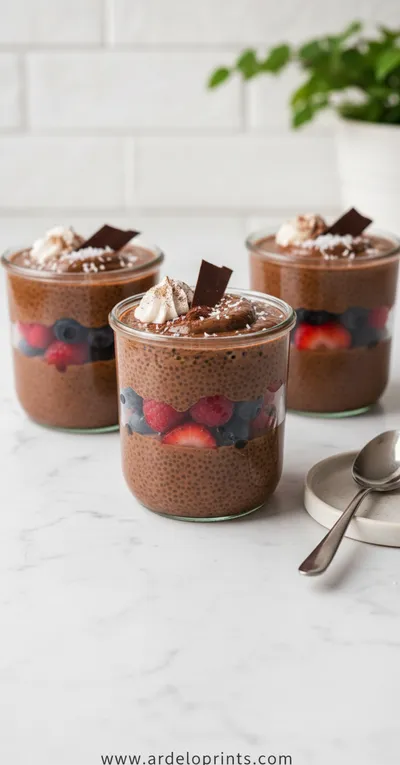 High Protein Chocolate Chia Seed Pudding Recipe - ready to serve