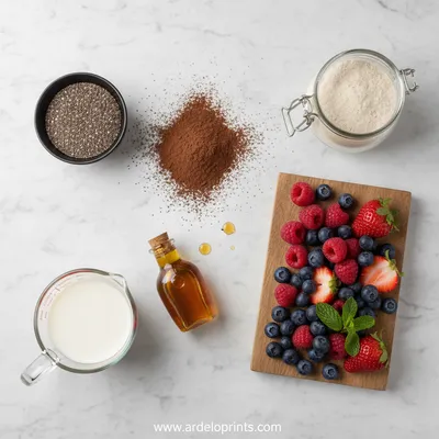 High Protein Chocolate Chia Seed Pudding Recipe - ingredients preparation