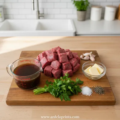 High Protein Slow Cooker Garlic Butter Beef Bites - cooking process