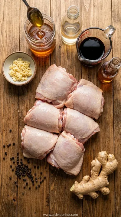 Honey Garlic Chicken Thighs Recipe: Slow Cooker - ingredients preparation