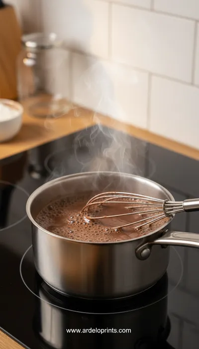 Hot Chocolate Recipe With Cocoa Powder - Easy & Quick - cooking process