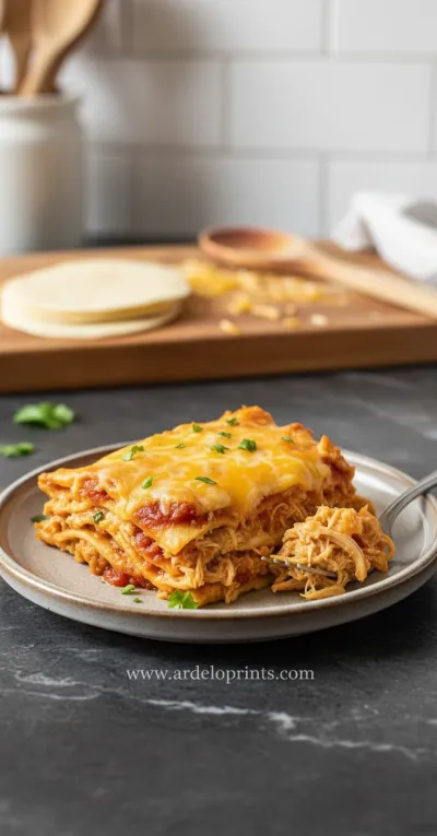 Crockpot Chicken Enchilada Casserole Recipe