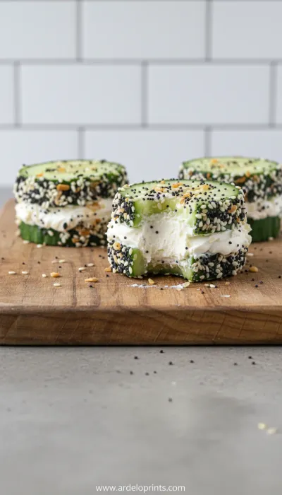 Low Carb Everything Bagel Cucumber Sandwiches