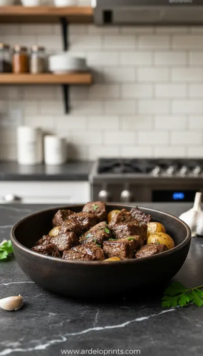 Crockpot Garlic Butter Steak Bites Recipe