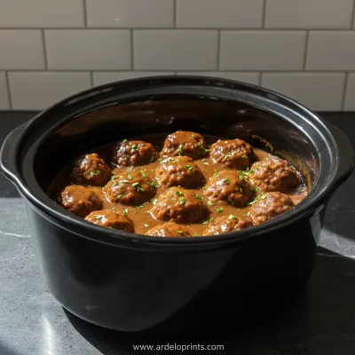 Slow Cooker Salisbury Steak Meatballs Recipe