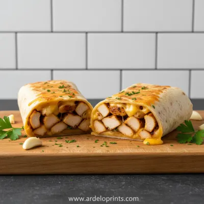 Cheesy Garlic Chicken Wraps Recipe