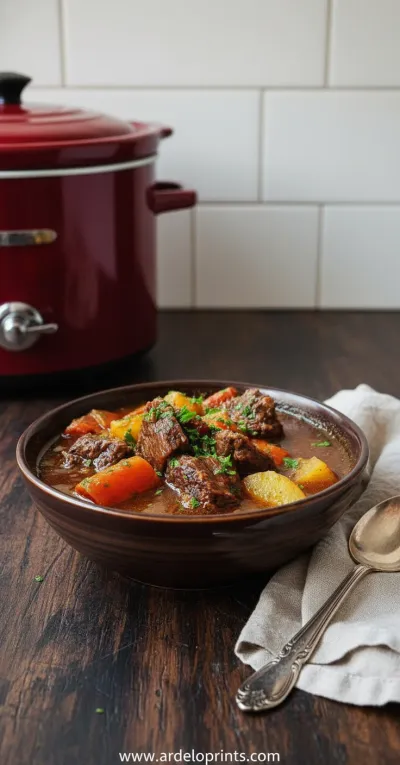 Mom's Slow Cooker Beef Stew: Easy Recipe - ready to serve