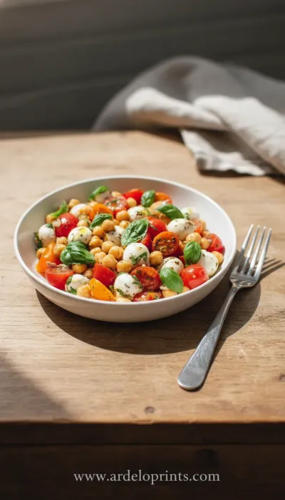 Chickpea Caprese Salad: A Delicious Twist - ready to serve