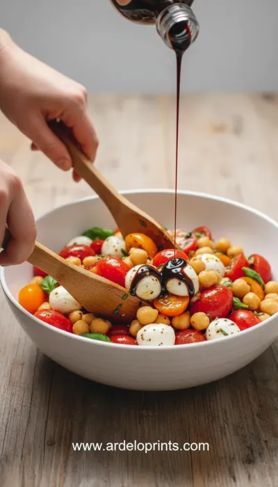 Chickpea Caprese Salad: A Delicious Twist - cooking process