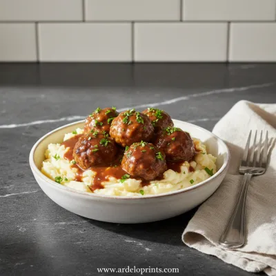 Slow Cooker Salisbury Steak Meatballs Recipe - ready to serve