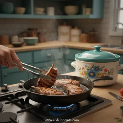Hearty Crockpot Lamb Chops - cooking process