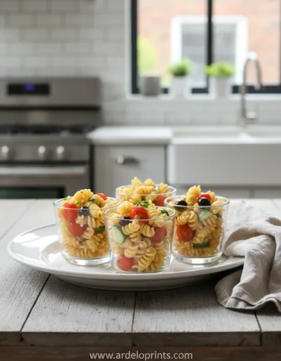 Pasta Salad Cups Recipe - ready to serve