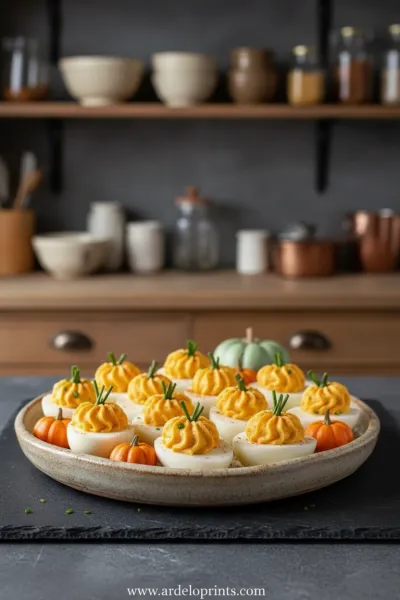 Pumpkin Patch Deviled Eggs: Festive Recipe - ready to serve