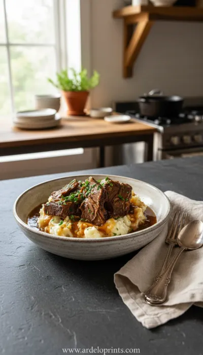 Slow Cooker Beef Manhattan: Comfort Food - ready to serve