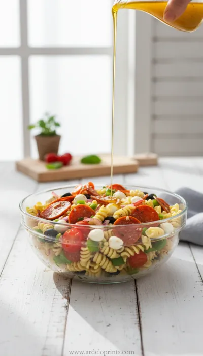 Crowd-Pleasing Potluck Pasta Salad - cooking process