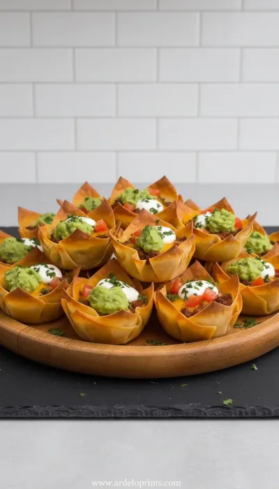 Easy Taco Cups: Super Bowl Appetizer Idea - ready to serve