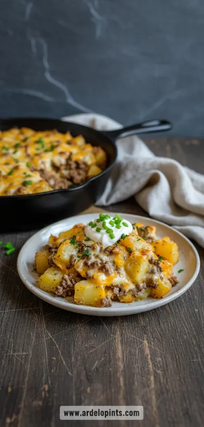 Slow Cooker Cowboy Potato Casserole Recipe - ready to serve
