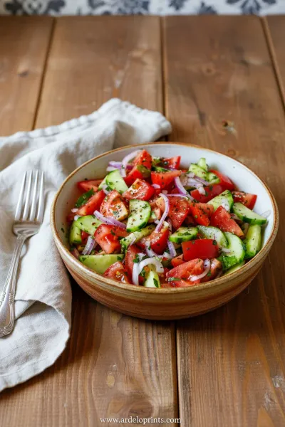 Tomato Cucumber Salad Recipe - ready to serve