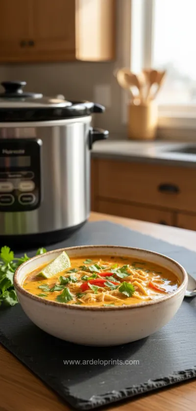 Crockpot Thai Coconut Chicken Soup: Easy Recipe - ready to serve