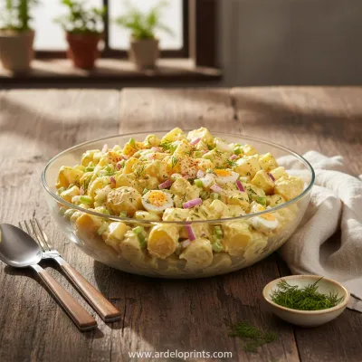Creamy Dreamy Potluck Potato Salad - ready to serve