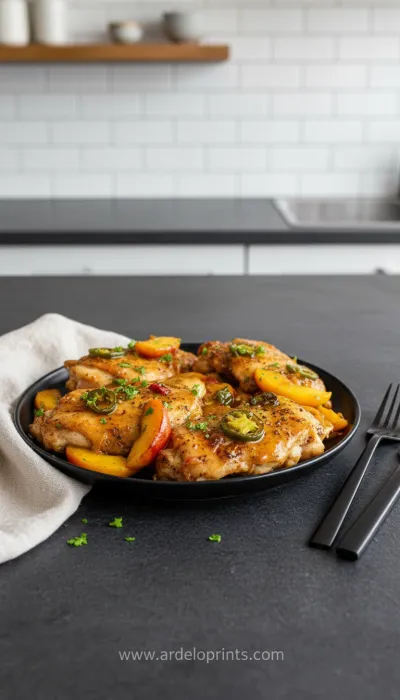 Jalapeno Peach Chicken: Spicy & Sweet - ready to serve