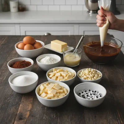 Mummy Brownies: Spooky Halloween Treat - ingredients preparation