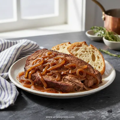 French Onion Pot Roast: Savory & Delicious - ready to serve