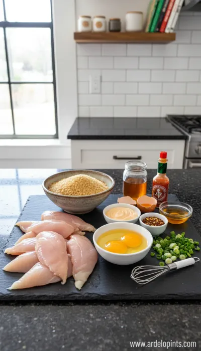 Bang Bang Chicken: Crispy Chicken Tenders - ingredients preparation