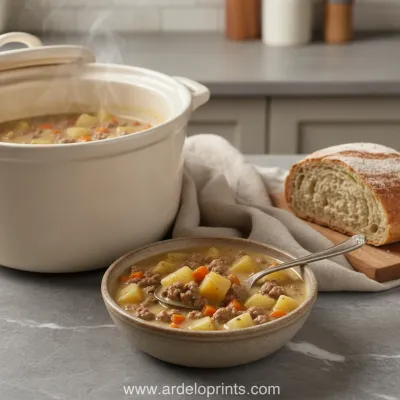 Crockpot Creamy Potato Hamburger Soup: Easy Recipe - ready to serve