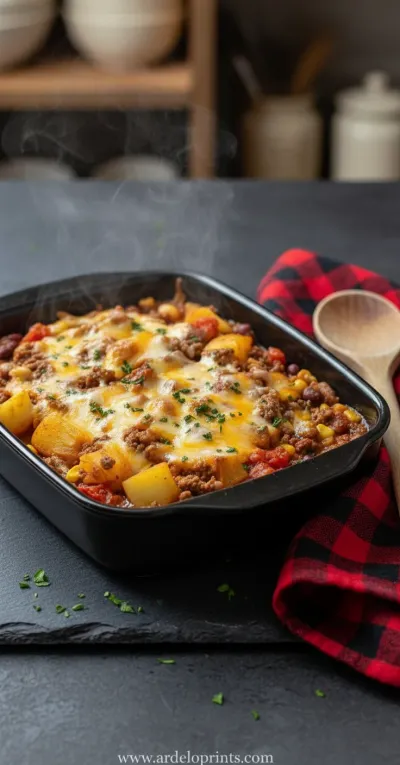 Slow Cooker Cowboy Casserole - ready to serve