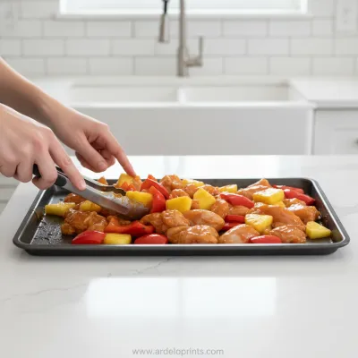 Hawaiian Chicken Sheet Pan Recipe - cooking process